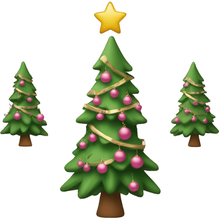 A Christmas tree with pink ornaments  emoji