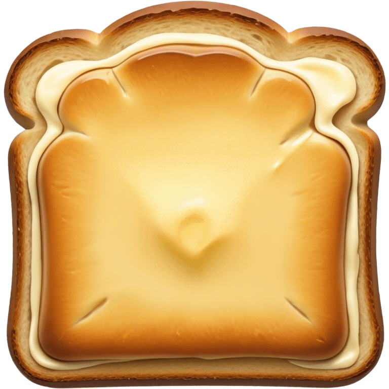 Cinematic warm toasted bread, golden-brown edges, butter melting into the surface, slightly crispy texture, simple and comforting, warm glowing background, inviting and homely. emoji