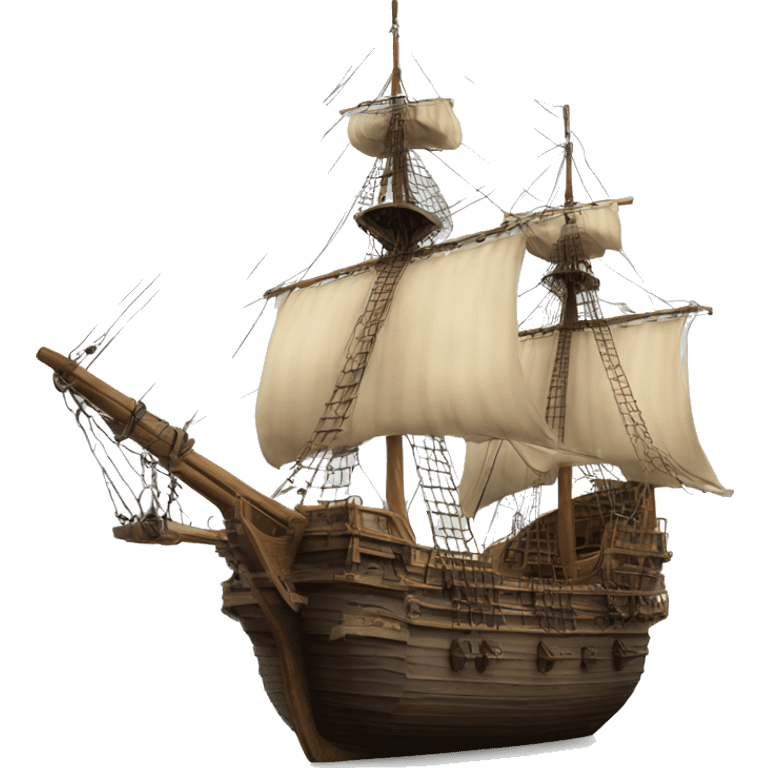 photorealistic XVII century ship emoji