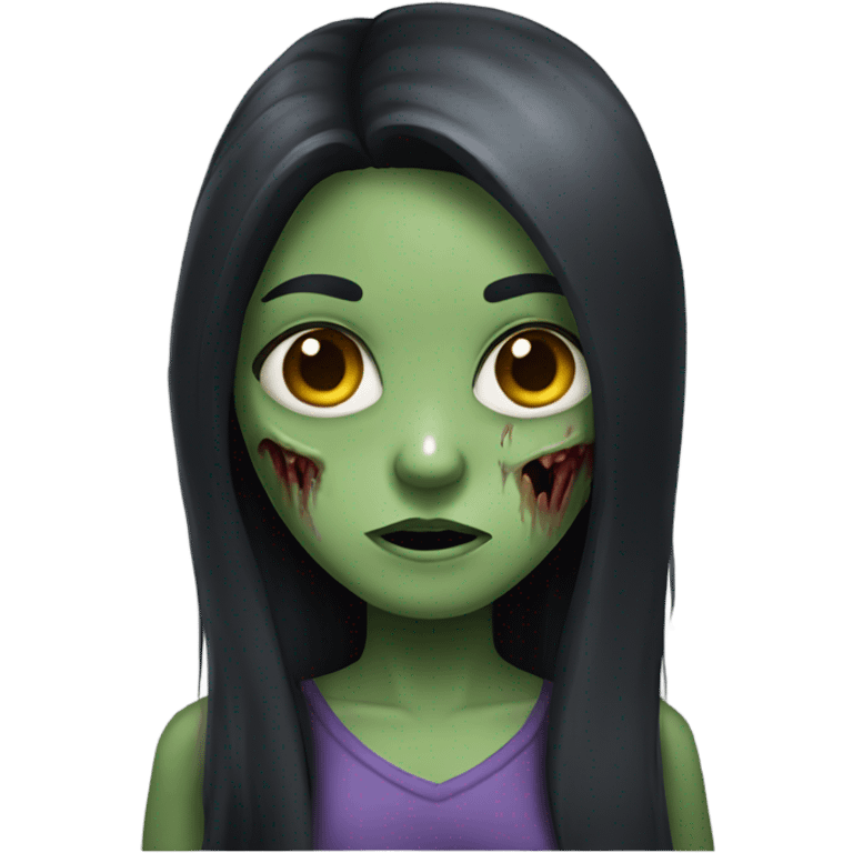 girl zombie with dark long hair emoji