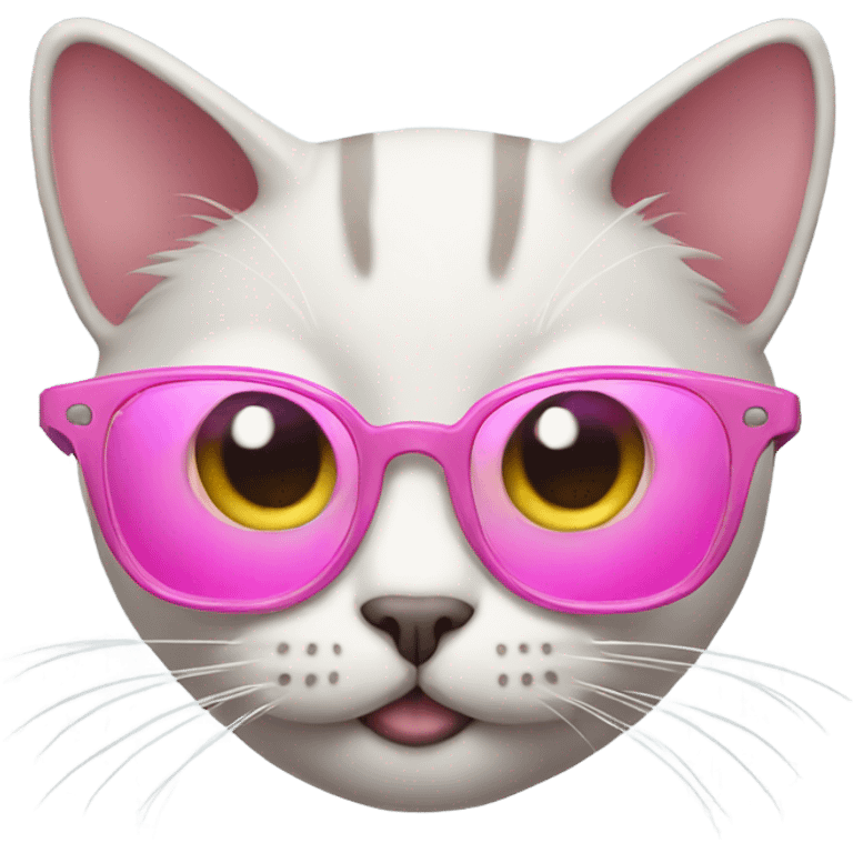 Cat with Pink glasses  emoji