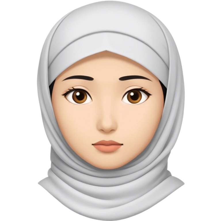 a white young asian Muslim woman doing thinking  emoji