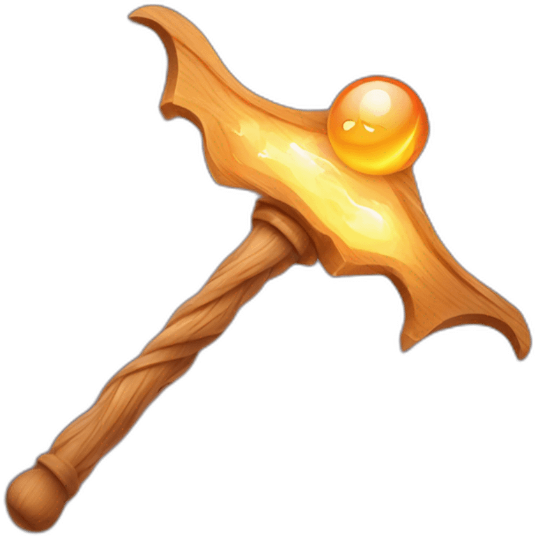 Twisted wooden magic wand emoji