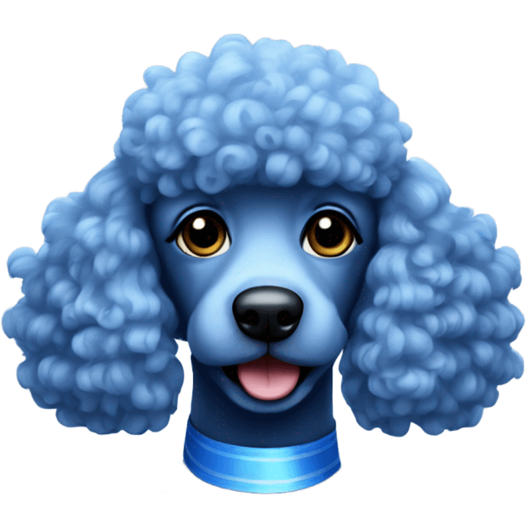 Blue poodle with ribbons in hair emoji