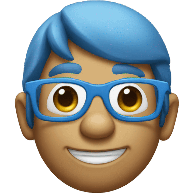 Smurf with glasses emoji