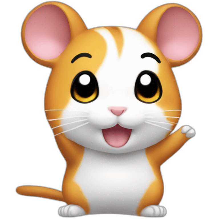 hamtaro waving emoji