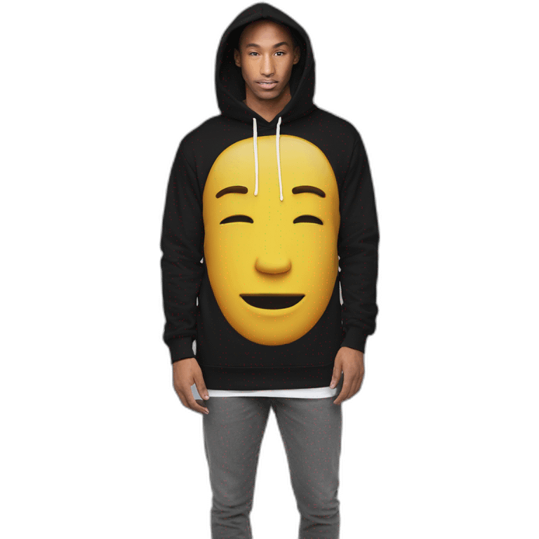 Mystry man coverd face long hoodie emoji