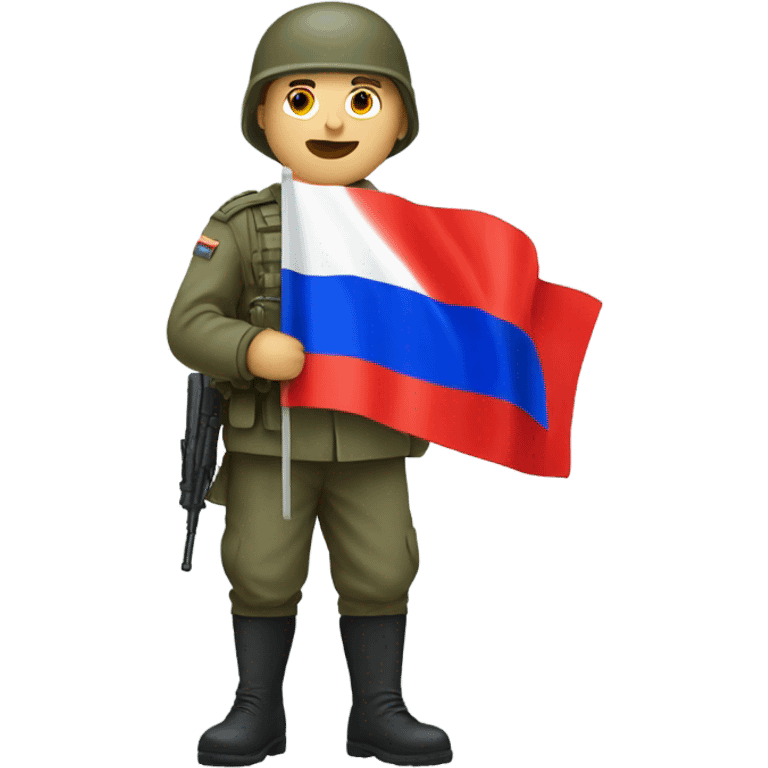 russian soldier with flag emoji