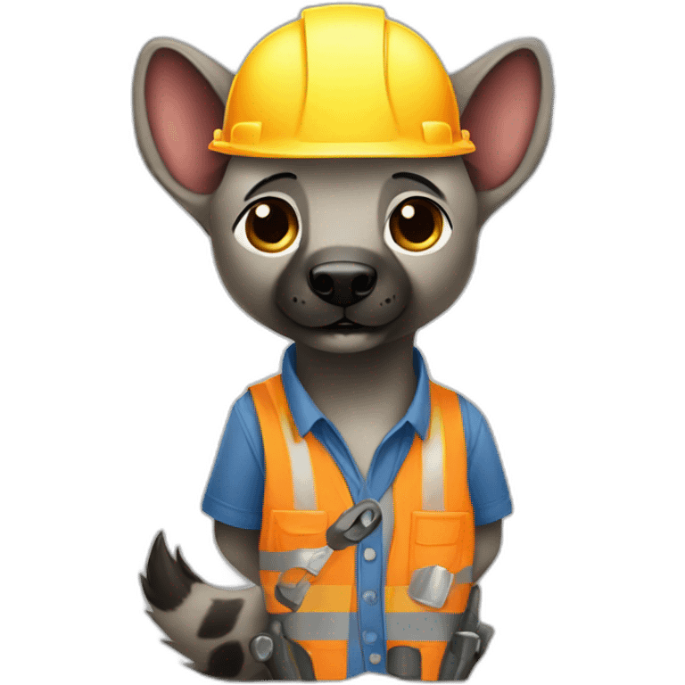 hyena as construction worker emoji