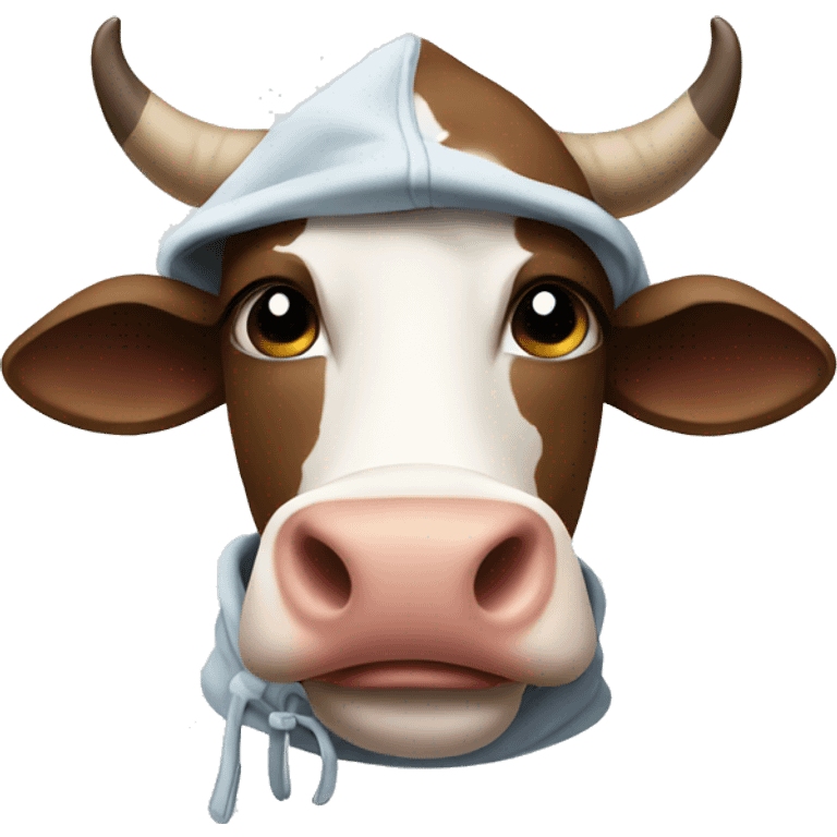 Cow with a hoodie emoji