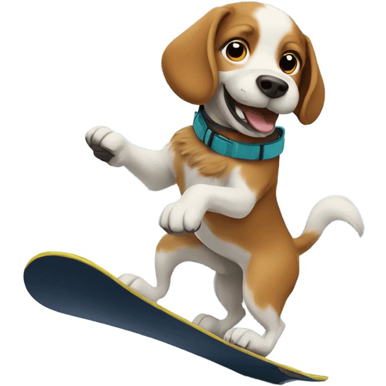 Dog snowboarding emoji