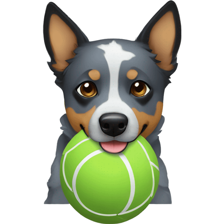 Blue heeler with ball emoji