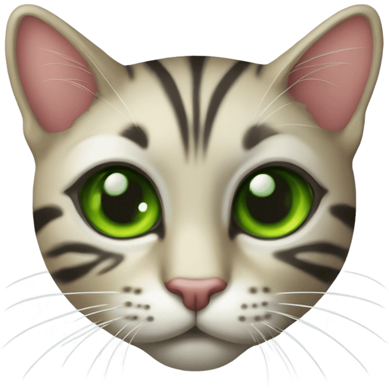 Gato atrigrado de ojos verdes emoji