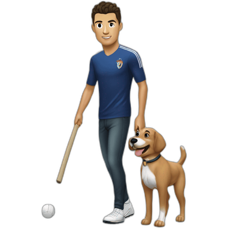 cristiano Ronaldo che palleggia con un cane emoji