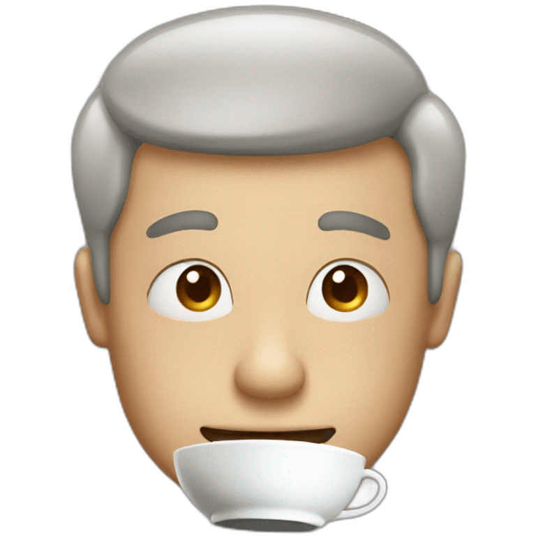 a funny man drink a cup of tea emoji