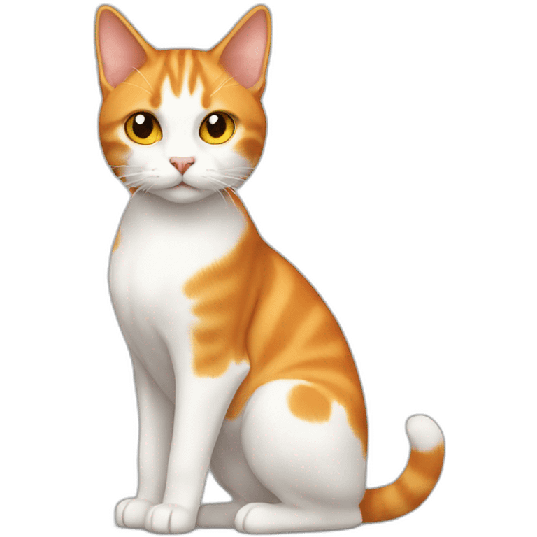 orange and white domestic short-haired cat full body emoji