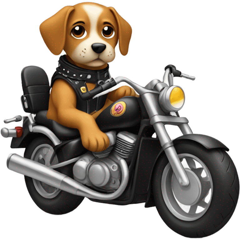 Dog in an motorcycle  emoji