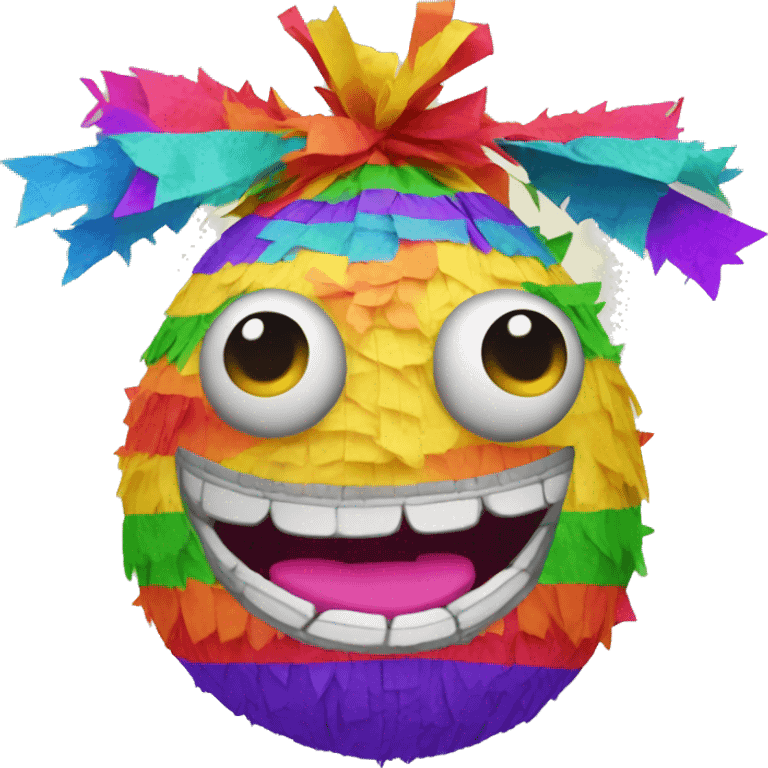 colorful pinata with big eyes and smiling face emoji