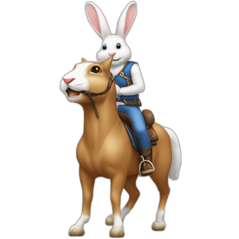 lapin sur cheval  emoji