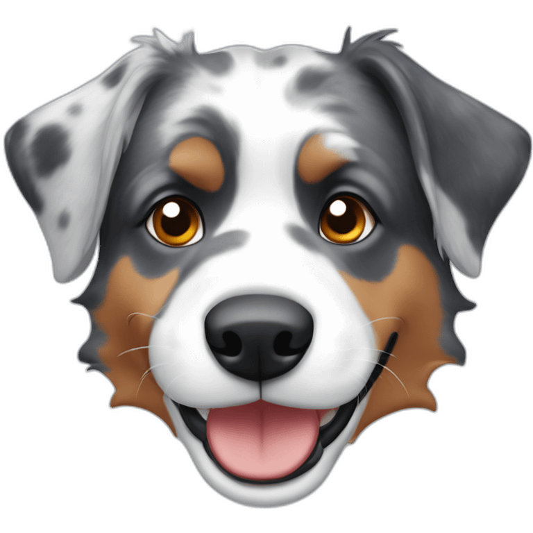 Blue merle and red bi aussies emoji