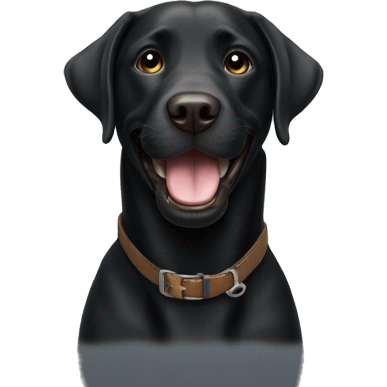 Black Labrador smile emoji