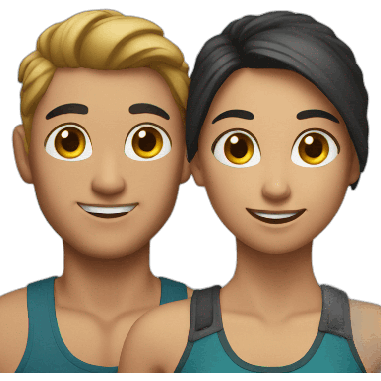 couple training together emoji