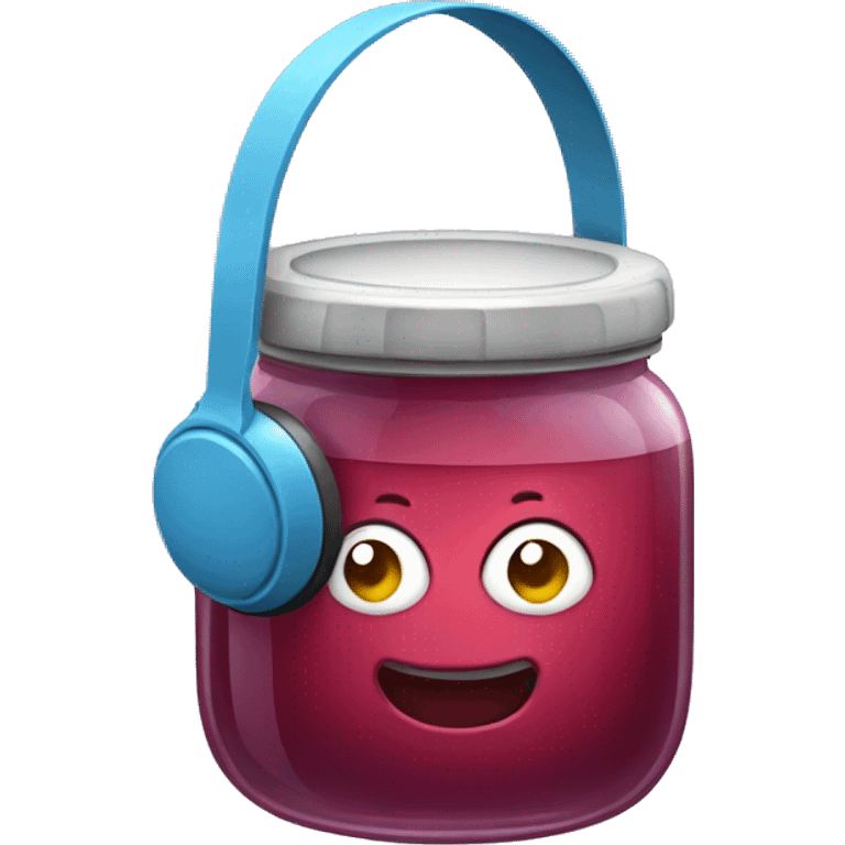 Jar of jelly with headphones emoji