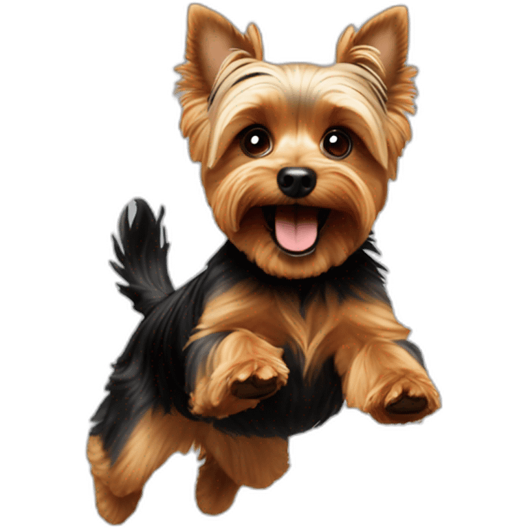 jumping so high Yorkshire Terrier emoji