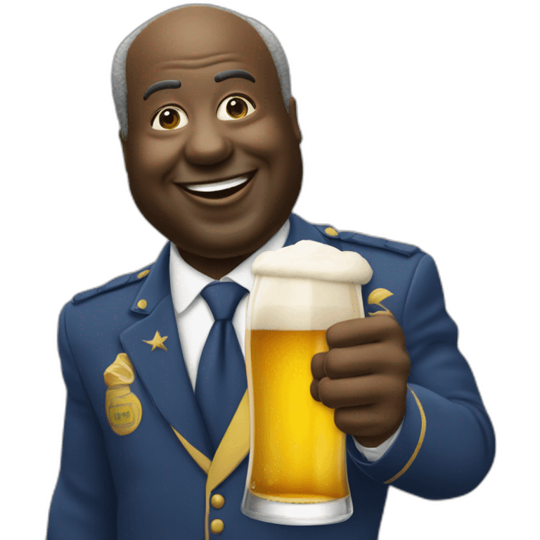 Ali Bongo qui boit une bière emoji