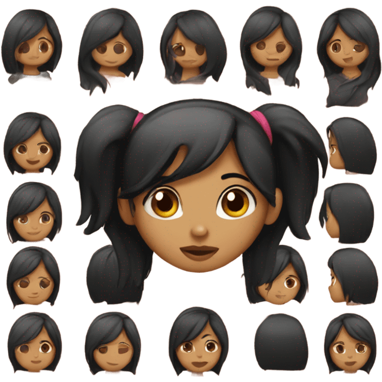 Indian girl with straight black hair emoji