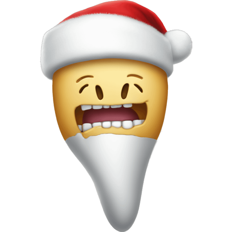 Tooth wearing a Santa hat  emoji