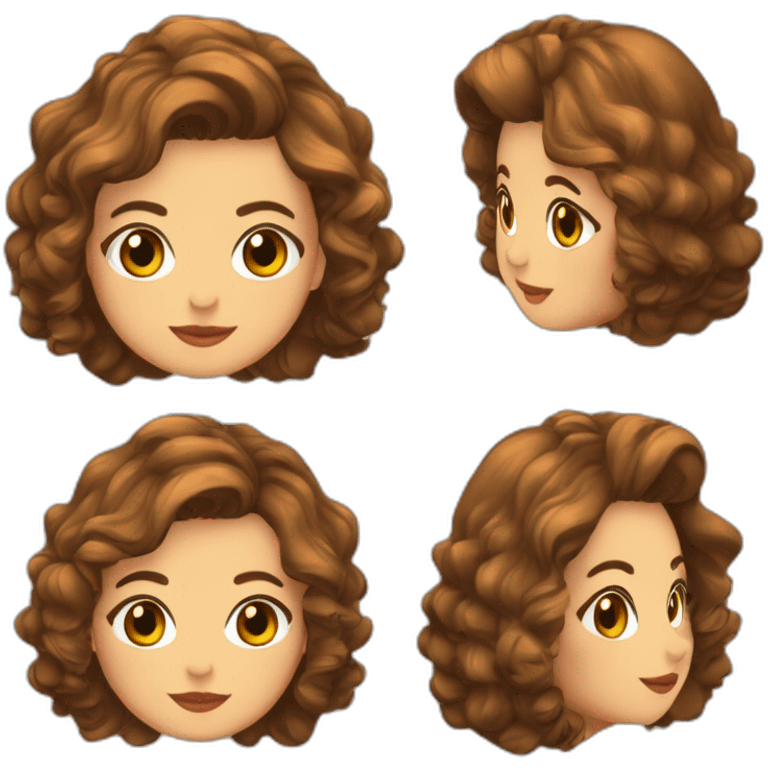 Chica de piel clara, guapa, cabello color castaño corto y ondulado, ojos marrones  emoji