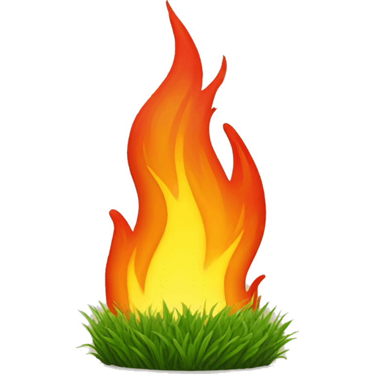 grass on fire emoji