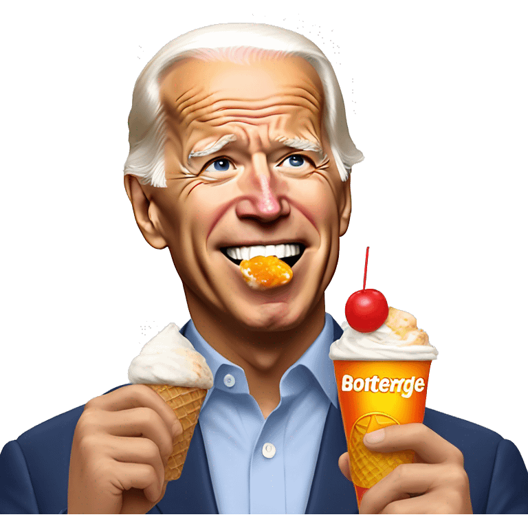 Joe Biden eating ice cream and drinking Gatorade emoji