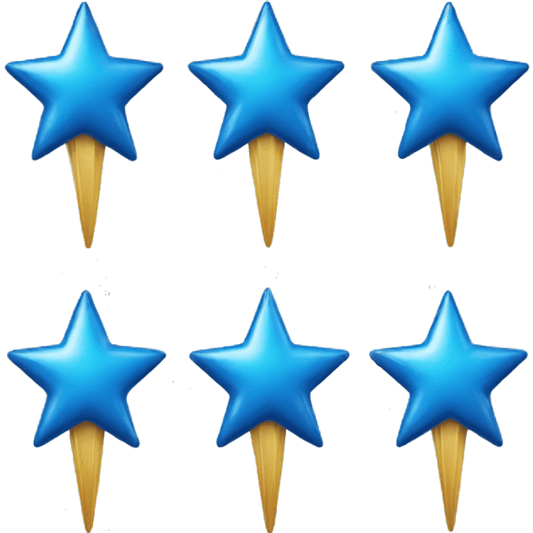 3 blue shinning stars with 4 pointy ends each emoji