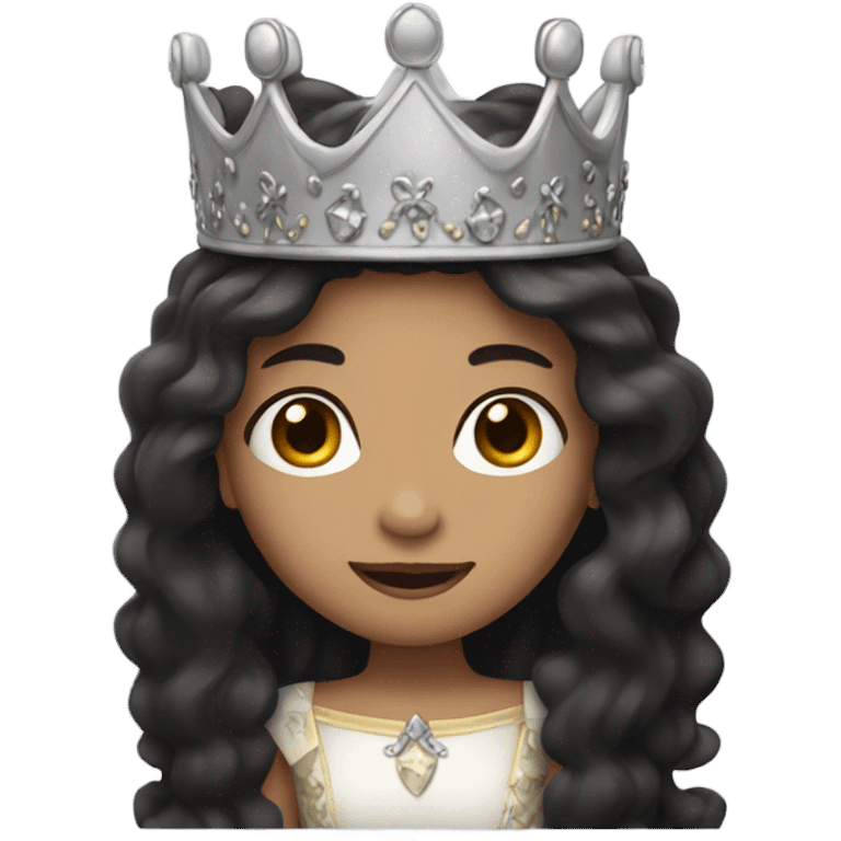 Princess- Fair skin- Long dark hair- crown emoji