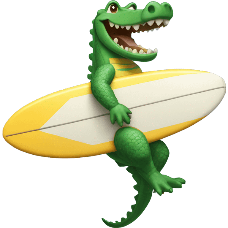 Make a crocodile surf emoji