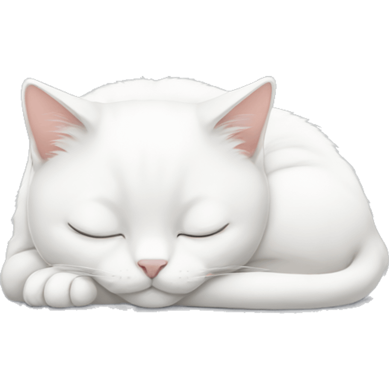 White cat sleeping  emoji