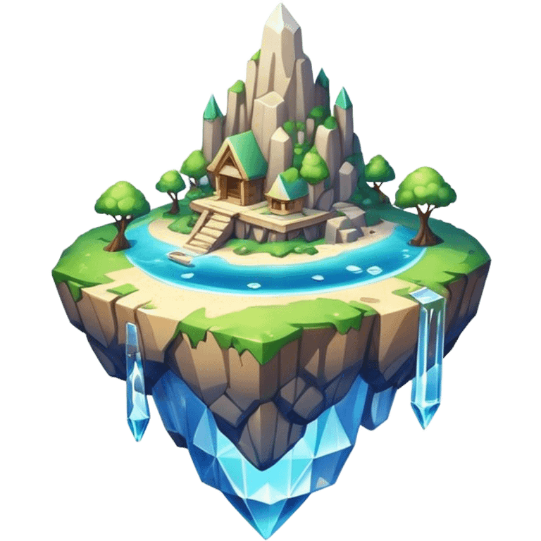 floating crystal island emoji