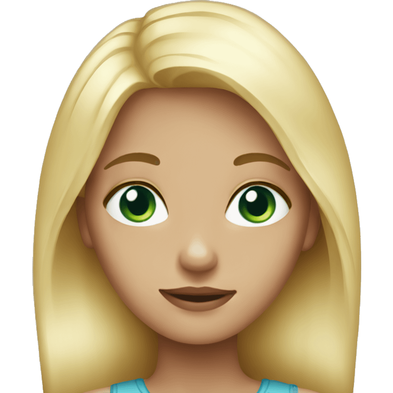 Girl with grey -blue- green eyes blond hair  emoji