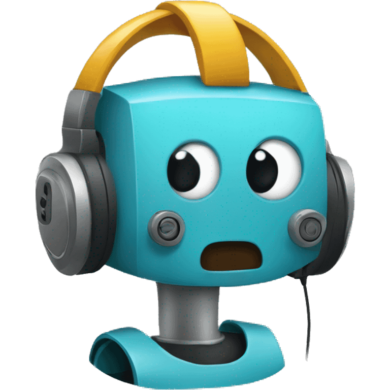 robot with headphone emoji