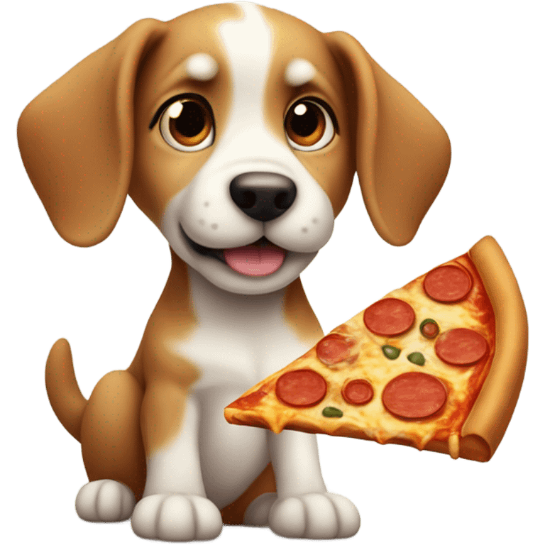 Puppy with pizza  emoji