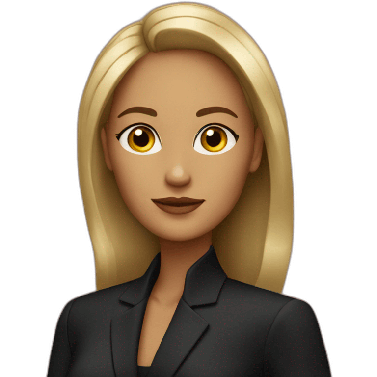 Posh-woman-with-black-suit-ready-to-collaborate emoji