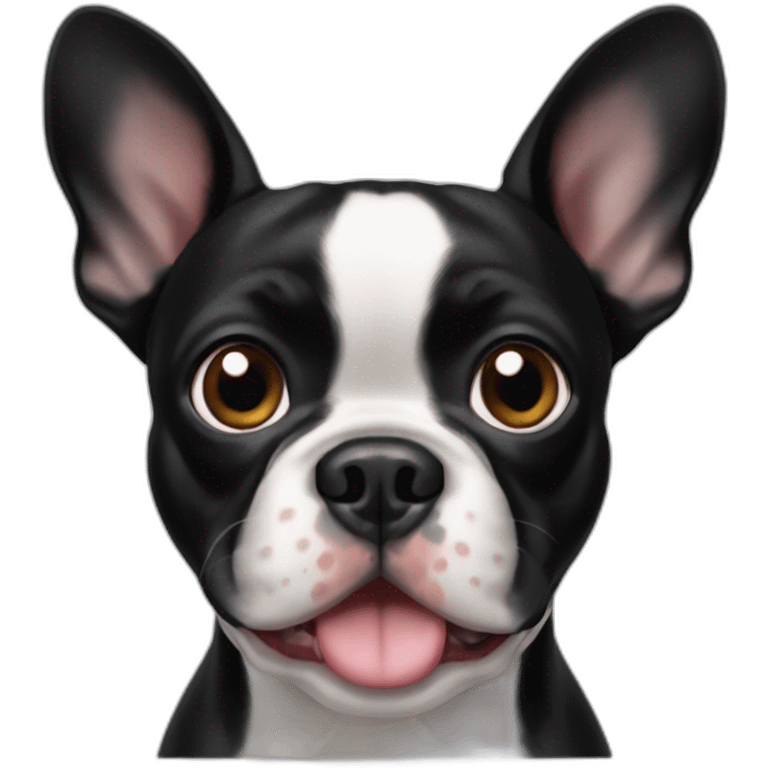 Black Frenchie Boston terrier mix emoji