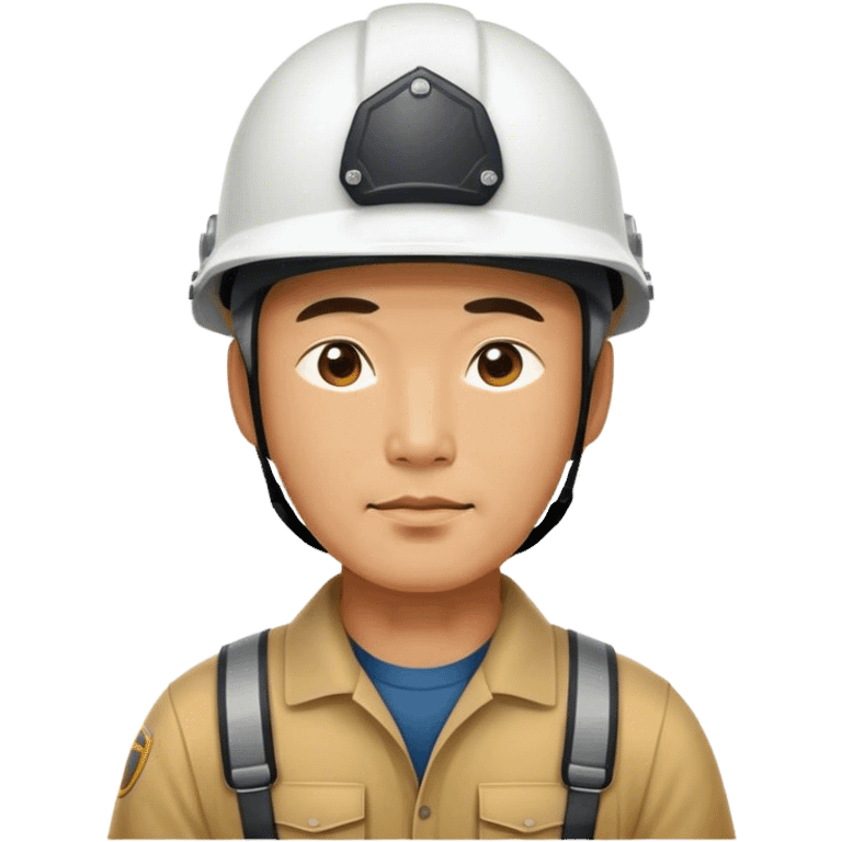 photorealistic korean worker middle age man 
in a helmet emoji