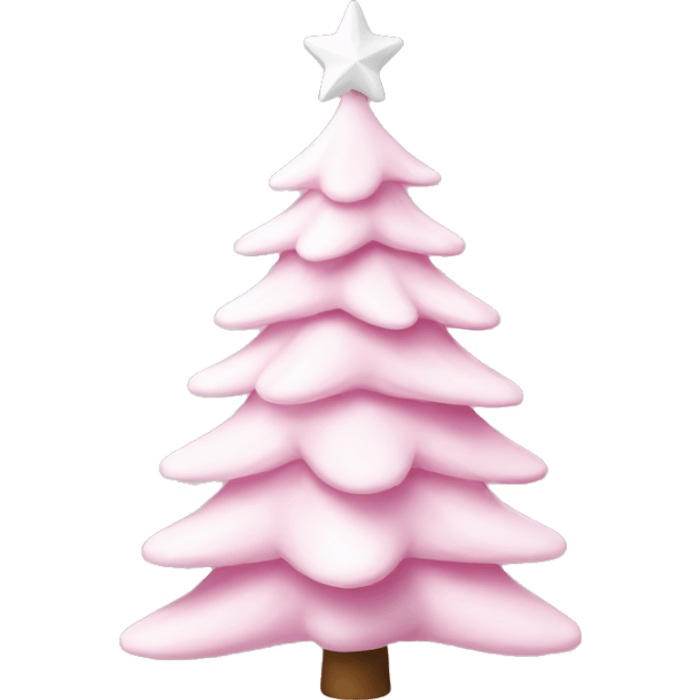 Pink white Christmas tree  emoji