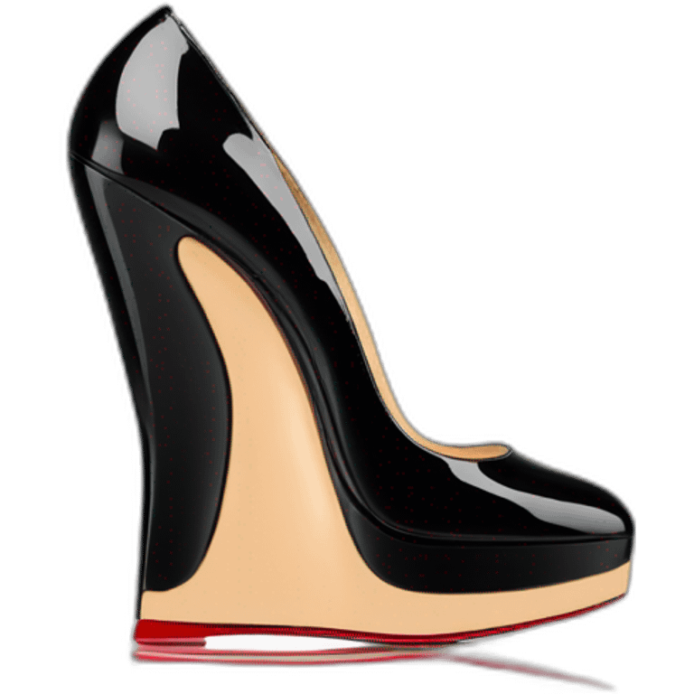 WEDGE heel LOUBOUTIN black PATENT emoji