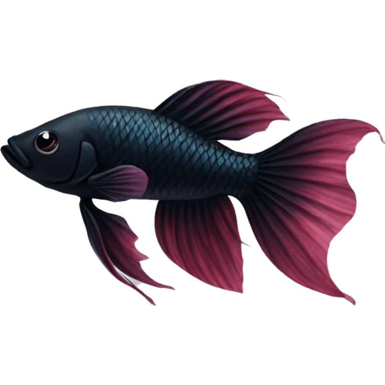 Black beta fish emoji