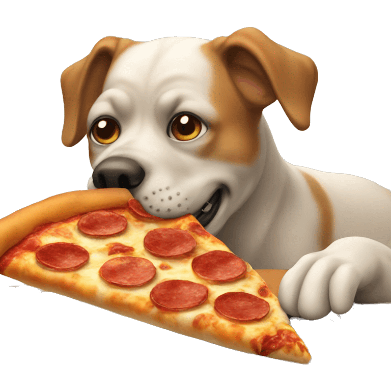 dog eating pizza emoji