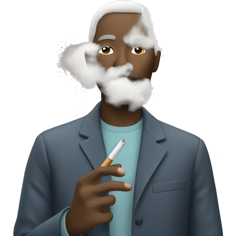 Man smoking in cloud emoji